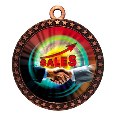 10 Pack of Top Sales Bronze 2.25 Inch Medals Trophy Awards with Red White Blue Neck Ribbons D212B-MY480-10PK