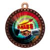 10 Pack of Top Sales Bronze 2.25 Inch Medals Trophy Awards with Red White Blue Neck Ribbons D212B-MY480-10PK view 1
