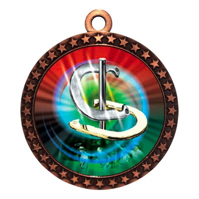 10 Pack of Horse Shoe Bronze 2.25 Inch Medals Trophy Awards with Red White Blue Neck Ribbons D212B-MY429-10PK