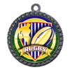 10 Pack of Rugby Silver 2.25 Inch Medals Trophy Awards with Red White Blue Neck Ribbons D212S-FCL539-10PK view 1