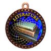 10 Pack of Literature Bronze 2.25 Inch Medals Trophy Awards with Red White Blue Neck Ribbons D212B-FCL506-10PK view 1