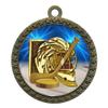 10 Pack of Ice Hockey Gold 2.25 Inch Medals Trophy Awards with Red White Blue Neck Ribbons D212G-D50-10PK view 1