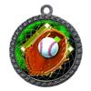 10 Pack of Baseball Silver 2.25 Inch Medals Trophy Awards with Red White Blue Neck Ribbons D212S-FCL408-10PK view 1