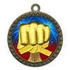 10 Pack of Martial Arts Gold 2.25 Inch Medals Trophy Awards with Red White Blue Neck Ribbons D212G-D25-10PK view 1