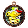 10 Pack of Reading Bronze 2.25 Inch Medals Trophy Awards with Red White Blue Neck Ribbons D212B-FCL424-10PK view 1
