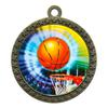 10 Pack of Basketball Gold 2.25 Inch Medals Trophy Awards with Red White Blue Neck Ribbons D212G-MY406-10PK view 1