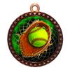 10 Pack of Softball Bronze 2.25 Inch Medals Trophy Awards with Red White Blue Neck Ribbons D212B-FCL546-10PK view 1