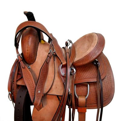 Roping Ranch Horse Western Saddle Cutting Tooled Leather TACK Set 15 16 17 18 (18)