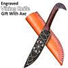 AFHZAM Viking Axe with Gift Vikings Knife Sheath | HandForged Carbon Steel Camping Axes and Hatchets Viking Gifts for Men | Bearded Vikings Valhalla Axe (Ax-64) view 4