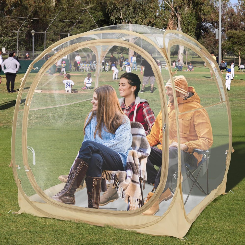 EighteenTek Pod All Weather Sports Tent with Attached Floor, Instant Outdoor Bubble Tent, Rainproof Camping Sun Shelter for Sports Events Camping Fishing Cheering 70" X 70" X 63"H
