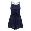 TiaoBug Girls Spaghetti Chiffon Ballet Dance Dress Empire Waist Gymnastics Leotard Lyrical Ballerina Dance Costume Navy Blue 14-16 view 2