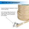 MARINE SYSTEM Made 3/8 Inch 100FT 150FT Gold/White Nylon Anchor Line Double Braided Anchor Rope/Line with Thimble (3/8" x 150') view 2