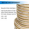MARINE SYSTEM Made 3/8 Inch 100FT 150FT Gold/White Nylon Anchor Line Double Braided Anchor Rope/Line with Thimble (3/8" x 150') view 3