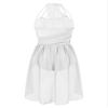 FEESHOW Women's Lyrical Ballet Dance Dress Halter Neck Leotard Dress Modern Contemporary Dance Costume Halter Neck White X-Large view 2