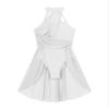 FEESHOW Women's Lyrical Ballet Dance Dress Halter Neck Leotard Dress Modern Contemporary Dance Costume Halter Neck White X-Large view 4