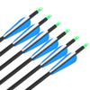 12 Pcs 30 Inch Archery Carbon Arrows 500 Spine Hunting Practice Target Carbon Arrows Shaft with 100 Grain Replaceable Tips for Archery Compound & Recurve & Traditional Bow (blue white arrow+quiver) view 4