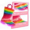 EUXTERPA Girls Glitter Light Up Waterproof Rain Boots Toddler Kids Rainbow Boots with Easy On Handles, Rainbow, Little Kid Size 11 view 4