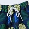vastwit Baby Toddler Boys Hawaiian Swim Trunks Summer Holiday Outfit Quick Dry Printed Beach Shorts Navy Blue 2-3 Years view 3
