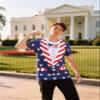 Funny World 4th of July Shirts for Men American Flag Patriotic Shirt, Blue, 4X-Large view 3