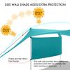 Beach Canopy Tent Shade with Sidewalls 10x10FT, 6.6FT Tall, UPF50+ Sun Shelter, Windproof & Water Resistant, Includes Guylines Sand Shovel Stability Poles, Easy Up for Beach Outdoor Camping Backyard view 2