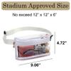 Clear Fanny Pack, Stadium Approved Clear Belt Bag for Women, Waterproof Transparent Waist Bag for Sports, Travel, Concerts (White) view 4