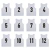 SHIJIXING 12 Pack1-12 Numbered Pinnies/Scrimmage Vest/Team Practice Jerseys for Basketball, Soccer, Football (L, 1-12 White) view 1
