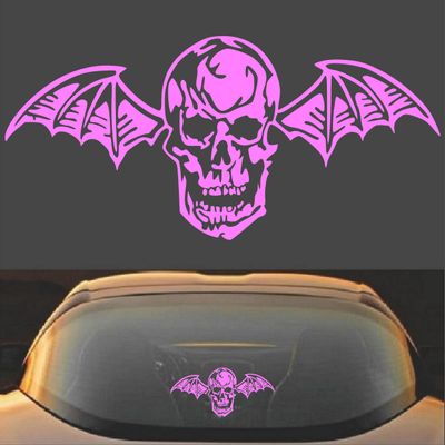Avenged Sevenfold A7X Death Bat Metal Band Vinyl Decal Sticker (15" x 6.5", Pink)