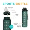 BBRATS Unbreakable Water Bottle with Motivational Time Marker, Leakproof Durable BPA-Free Non-Toxic Water Bottle, Detoxing eBook included, Hunter Green, 1 Liters view 2