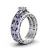 His Hers Wedding Ring Sets Couples Matching Rings Women's 10k White Gold Filled Heart CZ Wedding Engagement Ring Bridal Sets & Men's Tungsten Carbide Wedding Band view 3