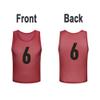SHIJIXING 12 Pack1-12 Numbered Pinnies/Scrimmage Vest/Team Practice Jerseys for Basketball, Soccer, Football (L, 1-12 Red) view 2