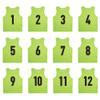 SHIJIXING 12 Pack1-12 Numbered Pinnies/Scrimmage Vest/Team Practice Jerseys for Basketball, Soccer, Football (L, 1-12 Neon Green) view 1