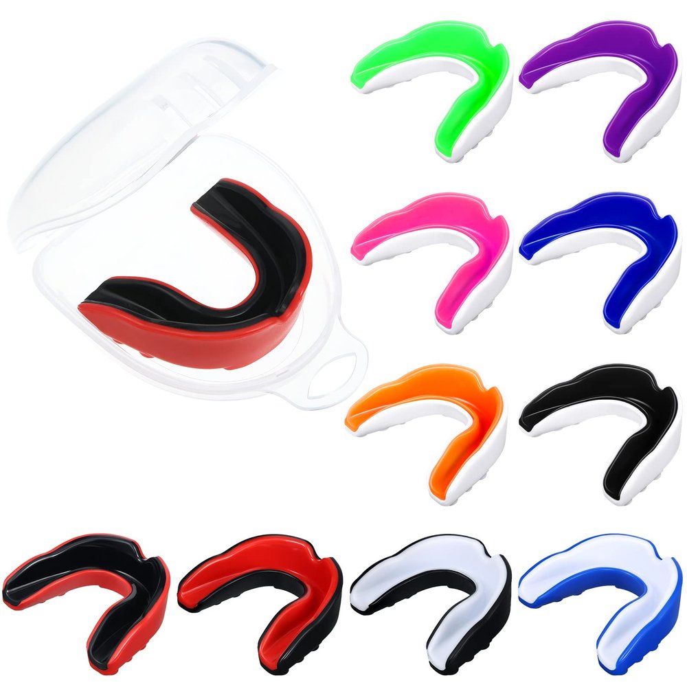 10 Pcs Sport Mouth Guards Gum Teeth Armor Game Guard for Boxing Basketball Football Hockey Karate Basketball Rugby Match (Bright Color)