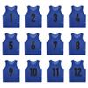SHIJIXING 12 Pack1-12 Numbered Pinnies/Scrimmage Vest/Team Practice Jerseys for Basketball, Soccer, Football (L, 1-12 Dark Blue) view 1