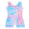 Belovance Leotards for Girls Gymnastics Outfit 9-10 Kid Child Dance Apparel Athletic Dance Wear Shiny Rainbow Mermaid Blue Pink Biketard (Colorful Mermaid, 9-10 Years) view 2