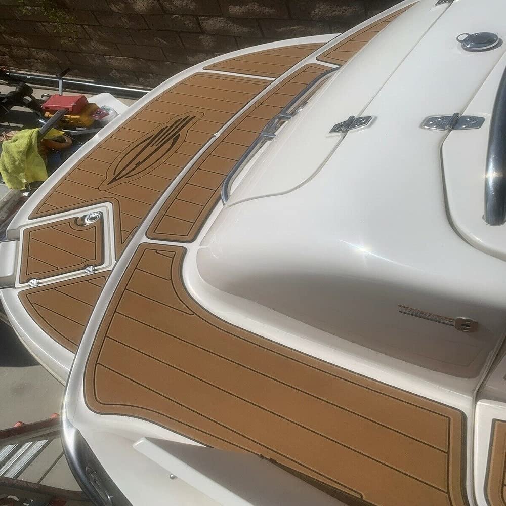 Boat EVA Faux Teak Decking Floor Compatible with 2017 Chaparral 246 SURF Swim Platform and Cockpit
