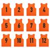 SHIJIXING 12 Pack1-12 Numbered Pinnies/Scrimmage Vest/Team Practice Jerseys for Basketball, Soccer, Football (L, 1-12 Orange) view 1