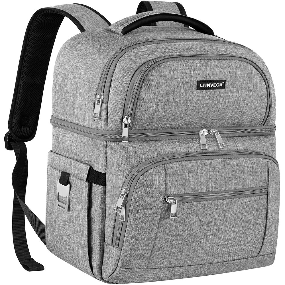 Cooler Backpack,Insulated Backpack Cooler Leakproof Double Deck Cooler Bag for Men Women RFID Lunch Backpack