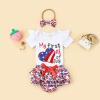 Afunbaby Newborn Baby Girl Fourth of July Outfit My First 4th of July Romper America Flag Tutu Shorts with Headband (Stars and Stripes,12-18 Months) view 2