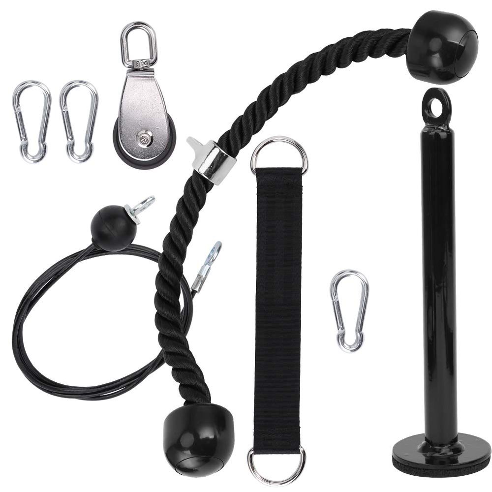 Alvinlite Exercise Arm Strength Training Triceps, 8PCS DIY Pulley Rope Arm Exerciser Wrist Trainer Portable Fitness Equipment for Home Gym