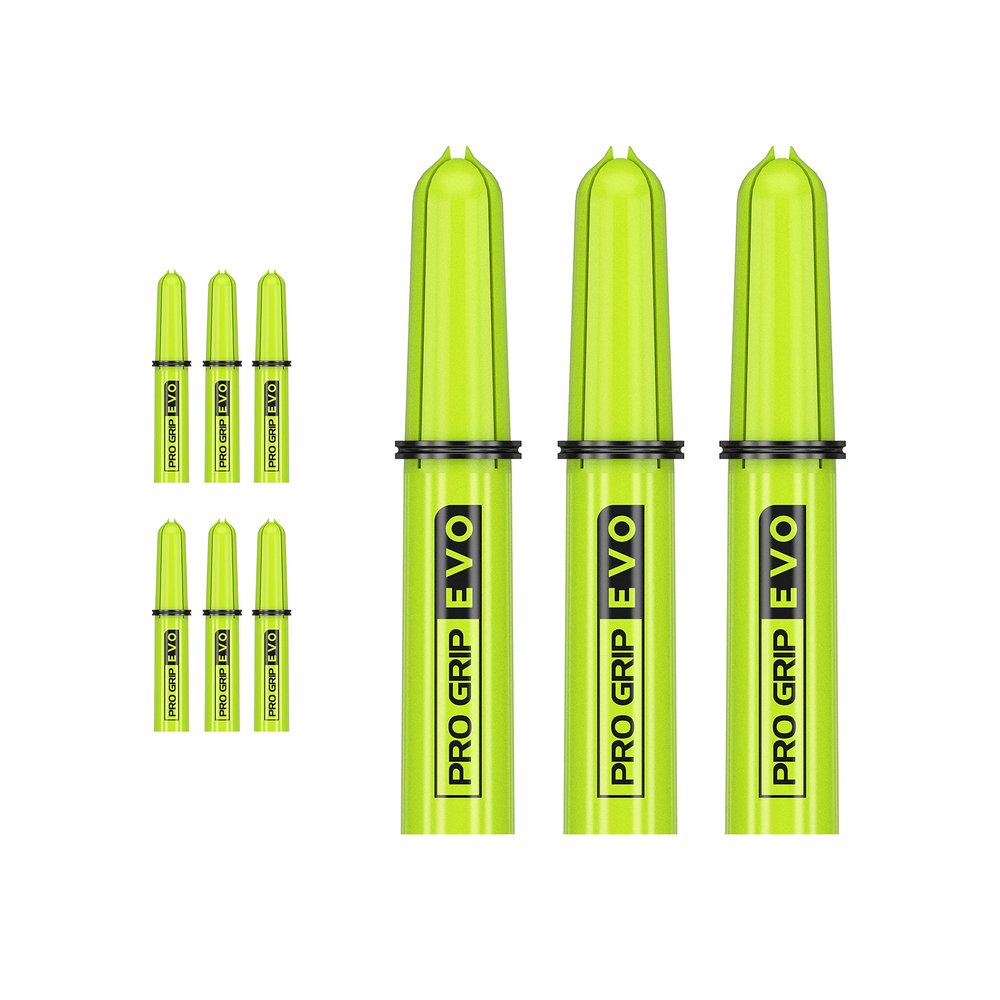 Target Darts 3 x Pro Grip Evo Green Nylon Tops Dart Shafts - 9 in Total