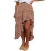 BTFBM Boho High Low Long Maxi Skirts for Women,Brick Red,L view 1