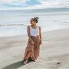 BTFBM Boho High Low Long Maxi Skirts for Women,Brick Red,L view 2