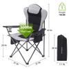 Aohanoi Camping Chairs for Heavy People, Folding Chairs for Outside Outdoor Folding Chairs with Cup Holder & Cooler Bag, Camp Chairs Supports up to 300lbs(1 PC, Black) view 3