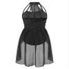 Aislor Women's Lyrical Dance Dress Sleeveless Color Block Chiffon Skirted Leotard Contemporary Dance Costumes Black Large view 2