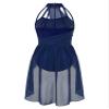 Aislor Women's Lyrical Dance Dress Sleeveless Color Block Chiffon Skirted Leotard Contemporary Dance Costumes Navy_Blue Medium view 2