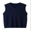 zhilifs Mens V-Neck Knitted Sweater Sleeveless Pullover Knitwear Vest Solid Plain Loose Fit All Match Sweater Tops_Dark Blue_Small view 1