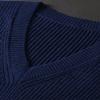 zhilifs Mens V-Neck Knitted Sweater Sleeveless Pullover Knitwear Vest Solid Plain Loose Fit All Match Sweater Tops_Dark Blue_Small view 3