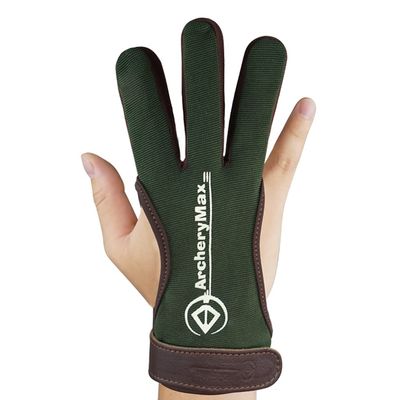 ArcheryMax Archery Gloves Practice Shooting Hunting Leather Three Finger Protector for Youth Adult Beginner