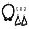 Cable Attachments for Home Gym, Triceps Rope 26.5 Inch Pull Down Attachment2 Resistance Band Handles 3 Black Heavy Duty Carabiners Clips LAT Pulldown Equipment Cable Machine Accessories Carry bag view 1