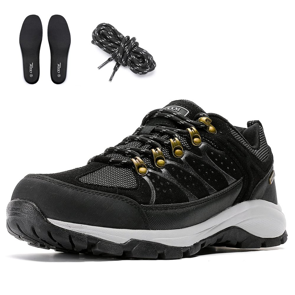 CKKM Men's Waterproof Hiking Shoes Lightweight Non-Slip Low-Cut Trekking Hiking Sneakers Outdoor Backpacking Camping Climbing Shoes
